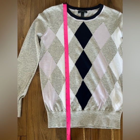 J.Crew Argyle Sweater in Summerweight Cotton - Picture 2 of 9